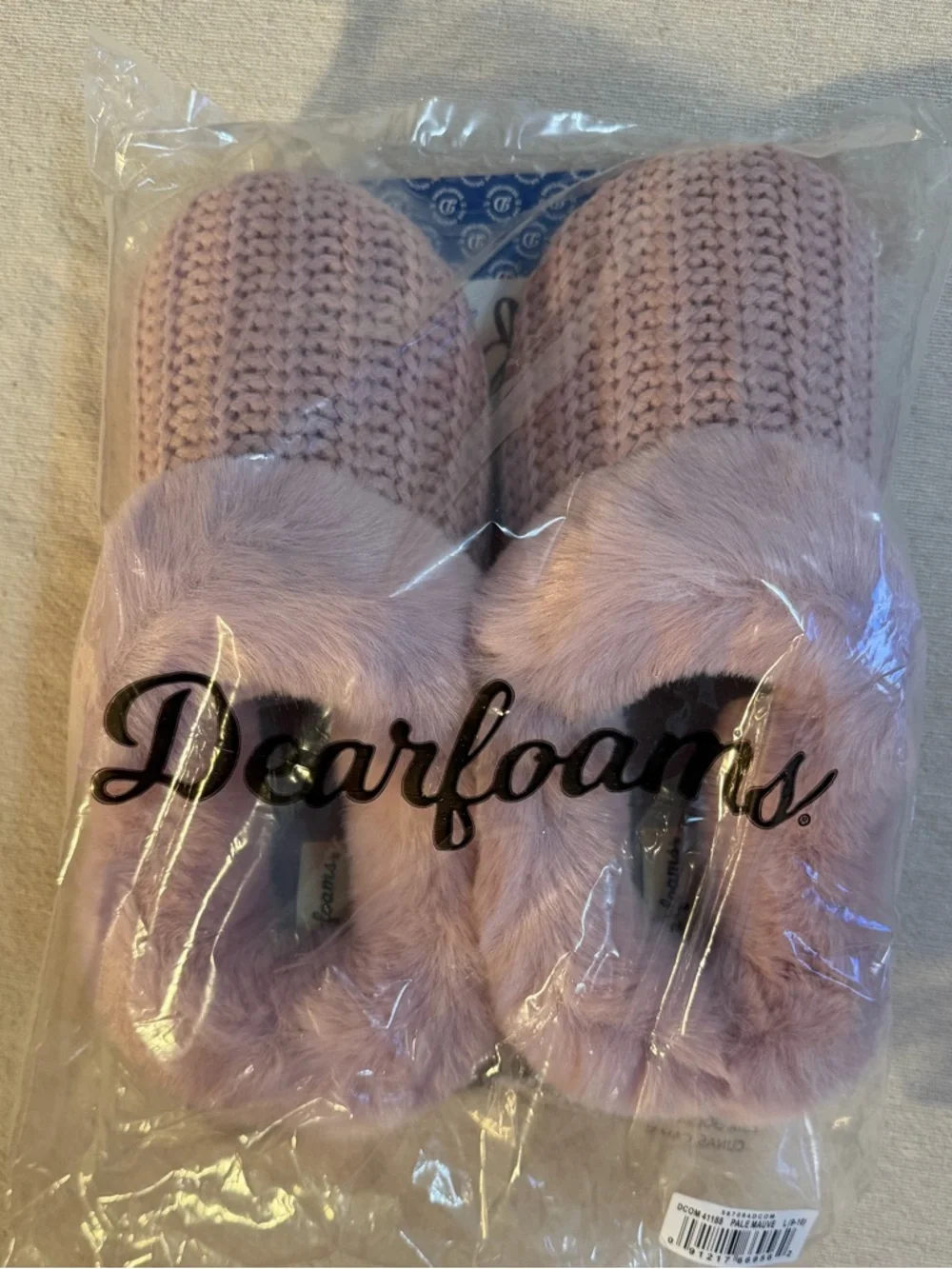 Dearfoams Hannah Festive Knit Women's Clog Slippers, pale mauve - Picture 6 of 6